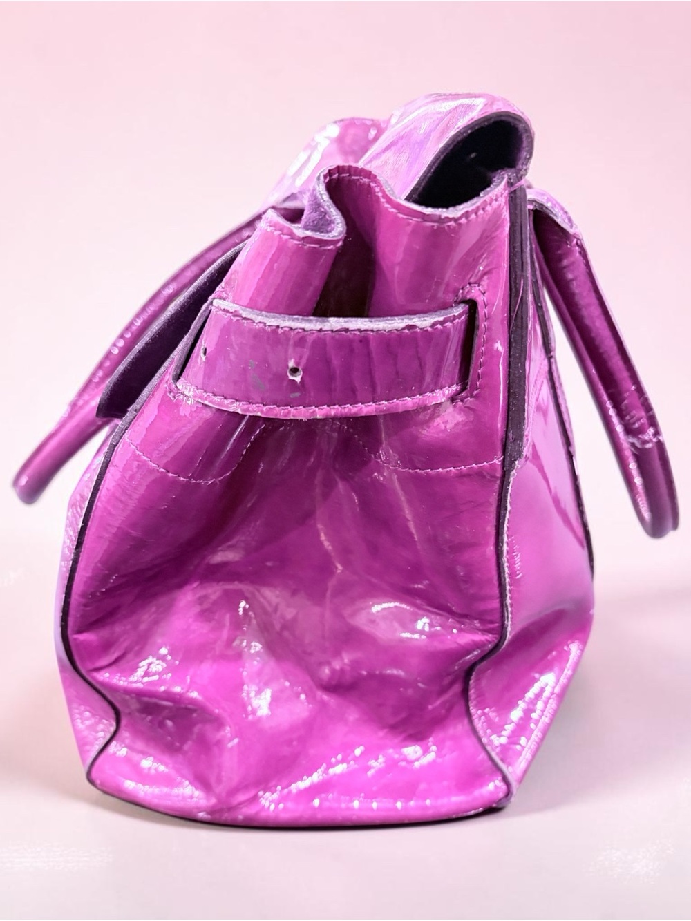 Mulberry Vintage Purple Patent Leather Bayswater Satchel Large - Picture 5 of 12